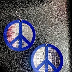 Faux leather earrings.